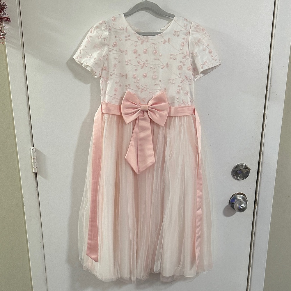 Elegant Pink Floral Kids Dress